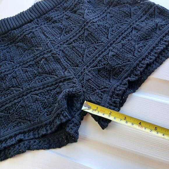 Time and Tru Missy Coverup Black Knit Lace Shorts XL (16-18) cotton high-waisted - Picture 10 of 11
